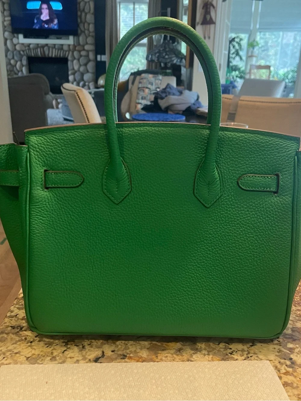 Faux Birkenstock style bag. Green Leather Top-Handle Women's Satchel